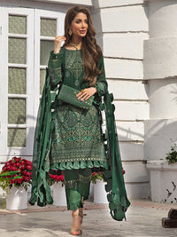 Bold Green-Unstitched 3pc Heavy Embroidered Luxury Chiffon Suit (HC-00005) - SalitexOnline