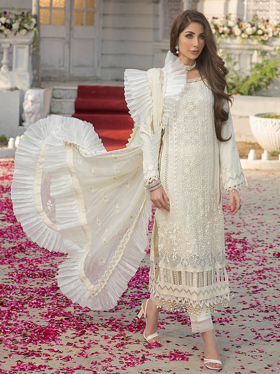 Dainty-Unstitched 3pc Heavy Embroidered Luxury Chiffon Suit (HC-00001) - SalitexOnline