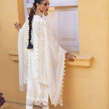 3PC Unstitched Fancy Chanderi Puff Paste Mukesh Shirt With Chiffon Mukesh Dupatta