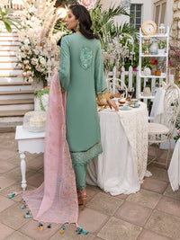Glory - Unstitched 3pc - Full Embroidered Chiffon Shirt & Khaddi Net Dupatta with Dyed Raw Silk Trouser - (HC-00016UT) - SalitexOnline