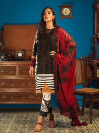 Silkoria Lawn Shirt with Embroidered Front , Chiffon Dupatta & Printed Trouser I 3pc (RC-156A) - SalitexOnline