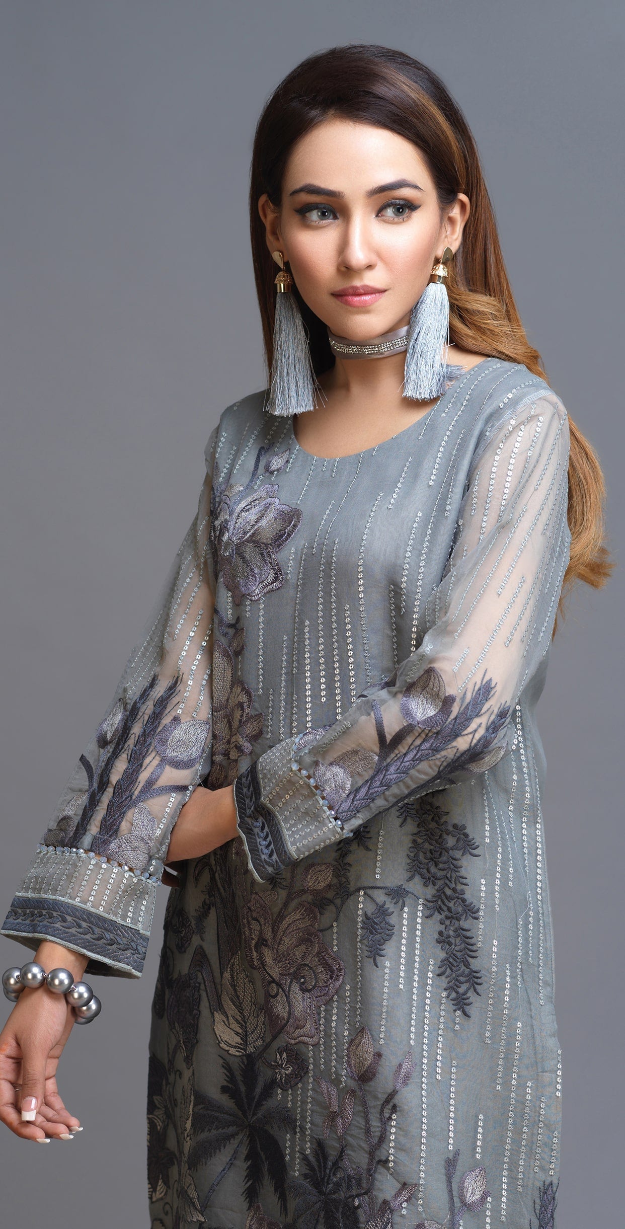Stitched 2pc Organza Embroidered Shirt & Embroidered Trouser I Luxury Pret (RP-16) - SalitexOnline