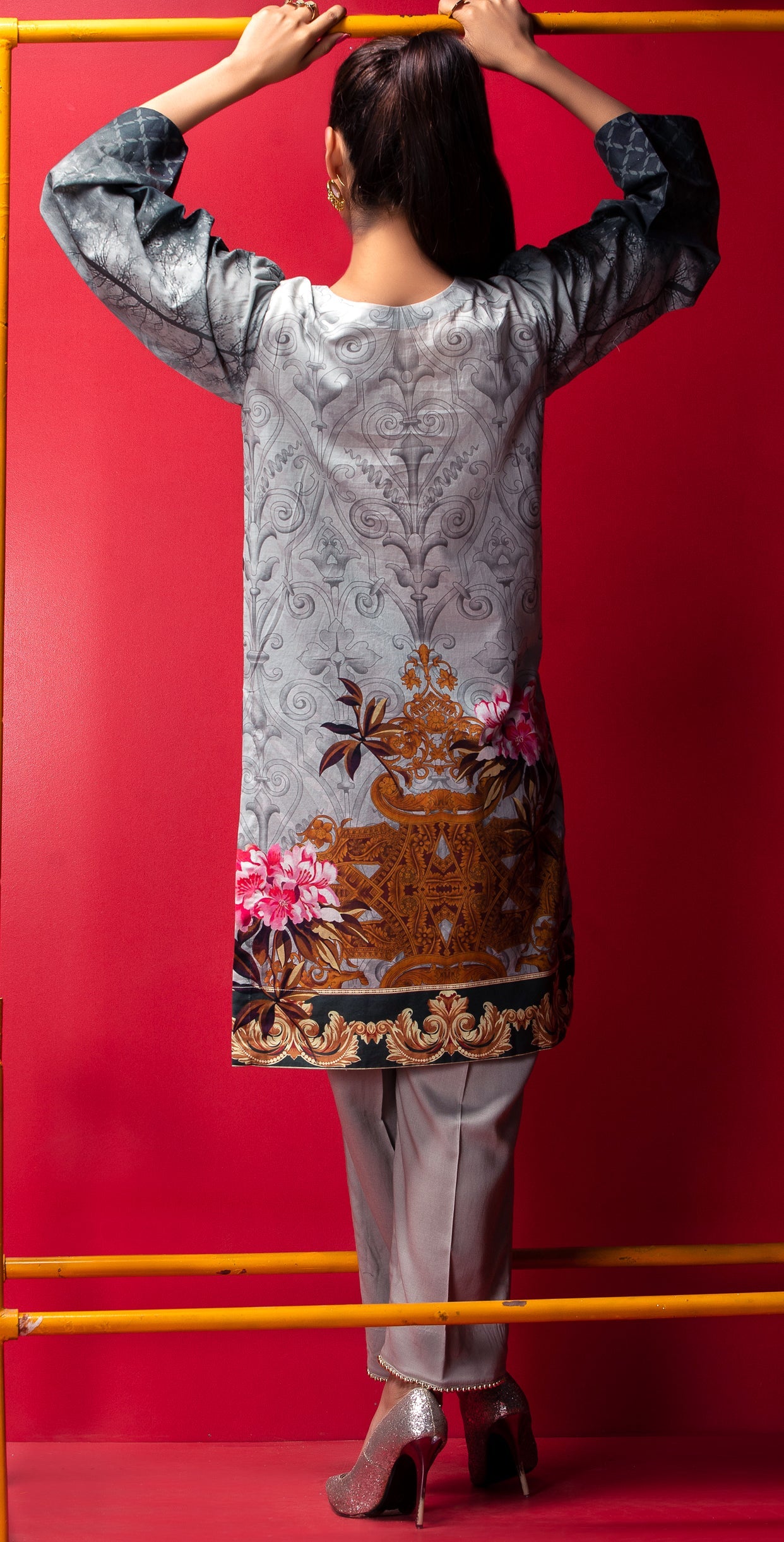 Stitched Digital Printed Embroidered Lawn Kurta with Embellishments I 1Pc Casual Pret (CP-00010) - SalitexOnline