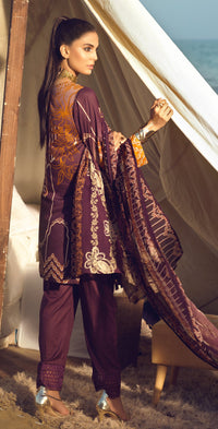 Stitched Faustina Lawn 3pc With Embroidered Front , Embroidered Duppatta & Trouser Bunches (WK-288A) - SalitexOnline