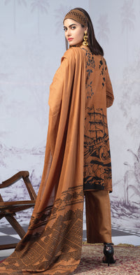 Stitched Printed Lawn Shirt with Embroidered Front & Lawn Jacquard Dupatta I Festive Poshmal 3pc (WK-311B) - SalitexOnline