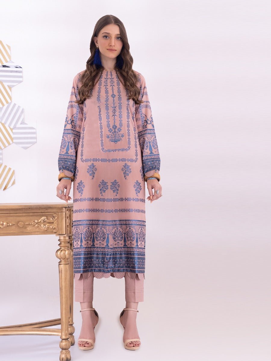 Unstitched 2pc Printed Lawn Shirt Dyed Cambric Trouser - Sana Sara (SS2-0051B) - SalitexOnline
