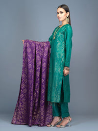 Unstitched 3pc Cambric Jacquard Shirt with Cambric Jacquard Dupatta - Jacquard classic (WK-00590) - SalitexOnline