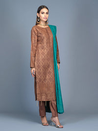 Unstitched 3pc Cambric Jacquard Shirt with Cambric Jacquard Dupatta - Jacquard classic (WK-00593) - SalitexOnline
