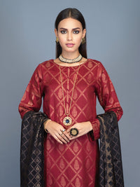 Unstitched 3pc Cambric Jacquard Shirt with Cambric Jacquard Dupatta - Jacquard classic (WK-00596) - SalitexOnline