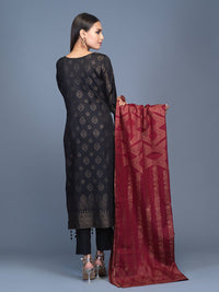 Unstitched 3pc Cambric Jacquard Shirt with Cambric Jacquard Dupatta - Jacquard classic (WK-00599) - SalitexOnline