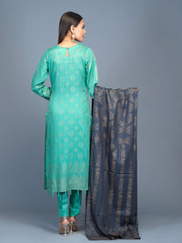 Unstitched 3pc Cambric Jacquard Shirt with Cambric Jacquard Dupatta - Jacquard classic (WK-00600) - SalitexOnline