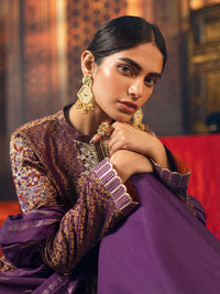 Unstitched 3pc - Dyed Embroidered Jacquard Suit- Mehr-e-Gul (WK-01170UT) - SalitexOnline