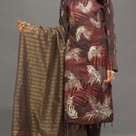 Unstitched 3pc Printed Embroidered Lawn Shirt with Organza Lines Dupatta - Shades (WK-00546B) - SalitexOnline