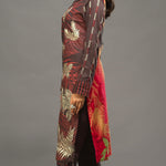 Unstitched 3pc Printed Embroidered Lawn Shirt with Organza Lines Dupatta - Shades (WK-00546B) - SalitexOnline