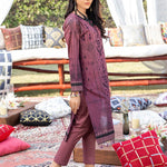 Unstitched 3pc Printed Embroidered Lawn Shirt with Printed Chiffon Dupatta & Dyed Cambric Trouser - Z'ure (WK-00697B) - SalitexOnline