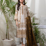 Unstitched 3pc Printed Lawn Shirt with Printed Lawn Dupatta & Dyed Cambric Trouser- Inaya Vol.2 (IP-00087A) - SalitexOnline