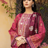 3pc Unstitched - Printed Embroidered Lawn Shirt With Screen Printed Fancy Dupatta
