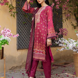 3pc Unstitched - Printed Embroidered Lawn Shirt With Screen Printed Fancy Dupatta